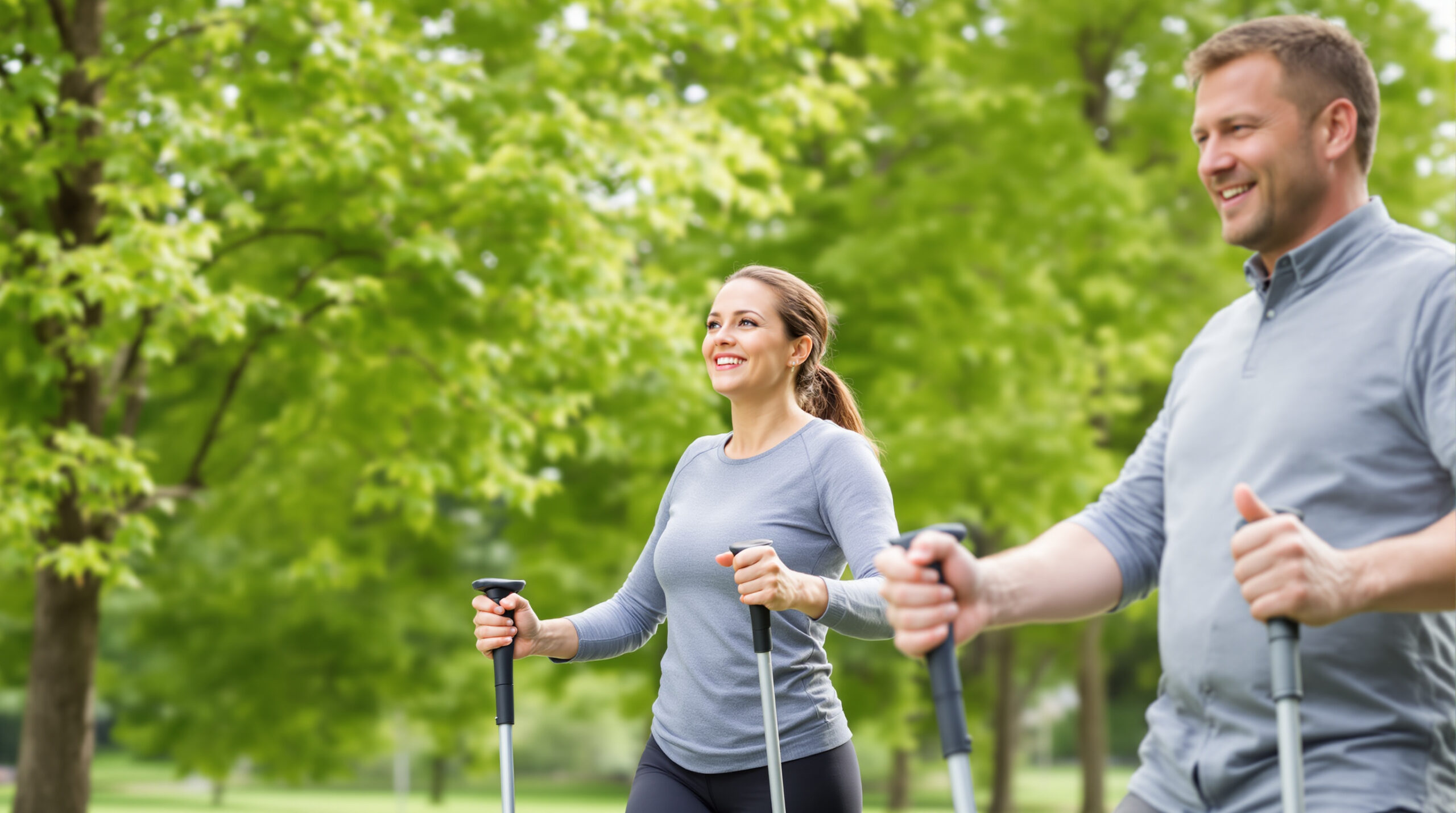 5 cvikov nordic walkingu na spevnenie rúk a brucha za 20 minút, bez ďalšieho vybavenia