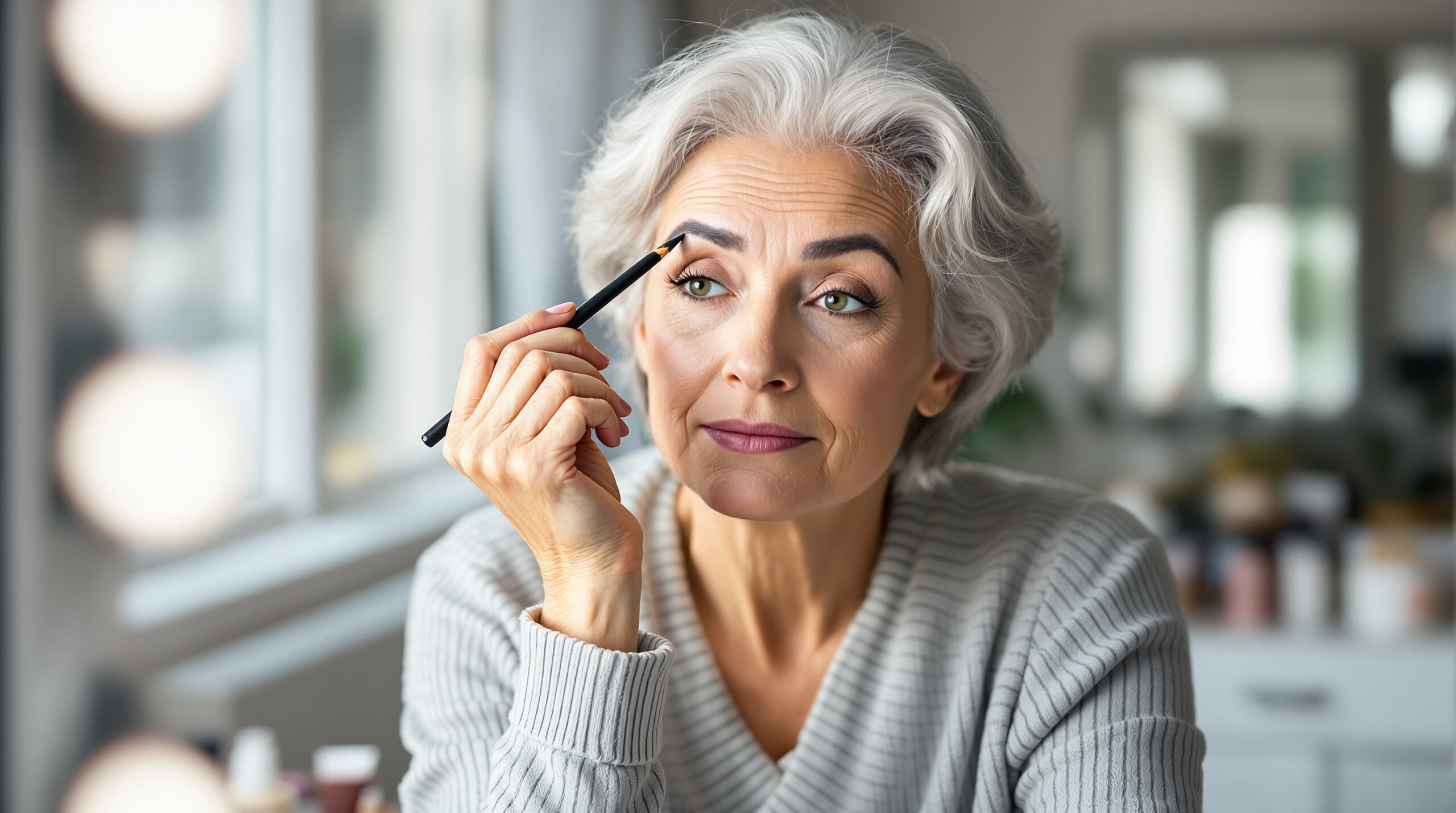 Ako vizážistka som konečne našla ideálnu ceruzku na svoje biele obočie: po šesťdesiatke úplne premenila môj pohľad