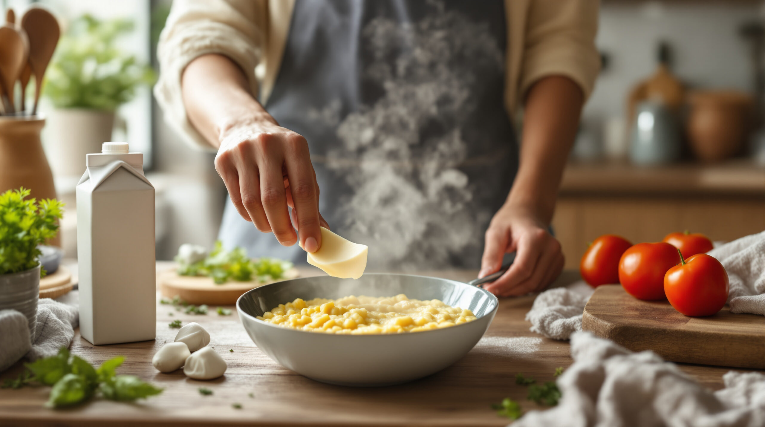 Mysleli sme si, že ovsené mlieko vylepšuje polentu: v skutočnosti jej plnú chuť odhalí až pridanie masla.